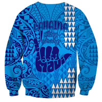 Strong Maui Sweatshirt Good Living Hawaii with Shaka Sign Kakau Tribal Blue - Wonder Print Shop