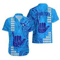 Personalised Strong Maui Hawaiian Shirt Good Living Hawaii with Shaka Sign Kakau Tribal Blue - Wonder Print Shop