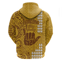 Strong Maui Hoodie Good Living Hawaii with Shaka Sign Kakau Tribal Gold - Wonder Print Shop