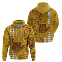 Strong Maui Hoodie Good Living Hawaii with Shaka Sign Kakau Tribal Gold - Wonder Print Shop