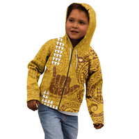 Strong Maui Kid Hoodie Good Living Hawaii with Shaka Sign Kakau Tribal Gold - Wonder Print Shop