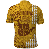Strong Maui Polo Shirt Good Living Hawaii with Shaka Sign Kakau Tribal Gold - Wonder Print Shop