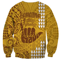Strong Maui Sweatshirt Good Living Hawaii with Shaka Sign Kakau Tribal Gold - Wonder Print Shop