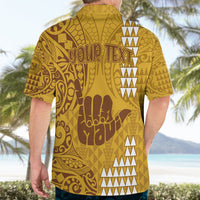 Personalised Strong Maui Hawaiian Shirt Good Living Hawaii with Shaka Sign Kakau Tribal Gold - Wonder Print Shop