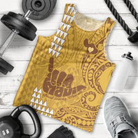 personalised-strong-maui-men-tank-top-good-living-hawaii-with-shaka-sign-kakau-tribal-gold