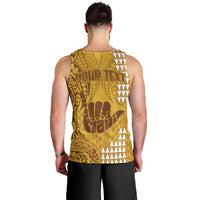personalised-strong-maui-men-tank-top-good-living-hawaii-with-shaka-sign-kakau-tribal-gold