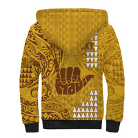 Personalised Strong Maui Sherpa Hoodie Good Living Hawaii with Shaka Sign Kakau Tribal Gold - Wonder Print Shop