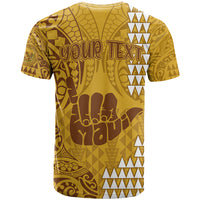 Personalised Strong Maui T Shirt Good Living Hawaii with Shaka Sign Kakau Tribal Gold - Wonder Print Shop