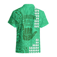 Strong Maui Hawaiian Shirt Good Living Hawaii with Shaka Sign Kakau Tribal Green - Wonder Print Shop