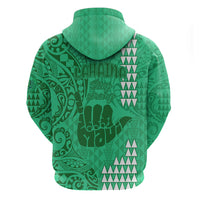 Strong Maui Hoodie Good Living Hawaii with Shaka Sign Kakau Tribal Green - Wonder Print Shop