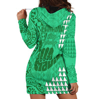 Strong Maui Hoodie Dress Good Living Hawaii with Shaka Sign Kakau Tribal Green - Wonder Print Shop