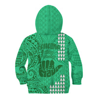 Strong Maui Kid Hoodie Good Living Hawaii with Shaka Sign Kakau Tribal Green - Wonder Print Shop