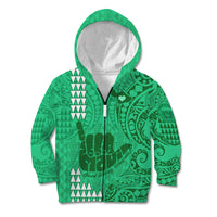 Strong Maui Kid Hoodie Good Living Hawaii with Shaka Sign Kakau Tribal Green - Wonder Print Shop