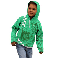 Strong Maui Kid Hoodie Good Living Hawaii with Shaka Sign Kakau Tribal Green - Wonder Print Shop