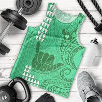 strong-maui-men-tank-top-good-living-hawaii-with-shaka-sign-kakau-tribal-green