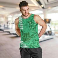 strong-maui-men-tank-top-good-living-hawaii-with-shaka-sign-kakau-tribal-green