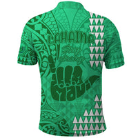 Strong Maui Polo Shirt Good Living Hawaii with Shaka Sign Kakau Tribal Green - Wonder Print Shop