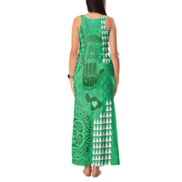 Strong Maui Tank Maxi Dress Good Living Hawaii with Shaka Sign Kakau Tribal Green - Wonder Print Shop