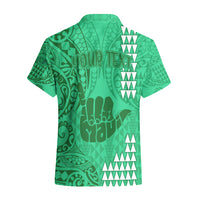 Personalised Strong Maui Hawaiian Shirt Good Living Hawaii with Shaka Sign Kakau Tribal Green - Wonder Print Shop