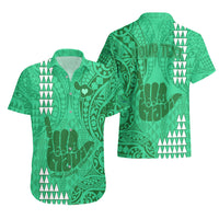 Personalised Strong Maui Hawaiian Shirt Good Living Hawaii with Shaka Sign Kakau Tribal Green - Wonder Print Shop