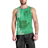 personalised-strong-maui-men-tank-top-good-living-hawaii-with-shaka-sign-kakau-tribal-green