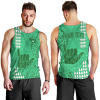 personalised-strong-maui-men-tank-top-good-living-hawaii-with-shaka-sign-kakau-tribal-green