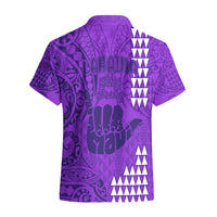 Strong Maui Hawaiian Shirt Good Living Hawaii with Shaka Sign Kakau Tribal Purple - Wonder Print Shop