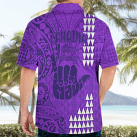 Strong Maui Hawaiian Shirt Good Living Hawaii with Shaka Sign Kakau Tribal Purple - Wonder Print Shop