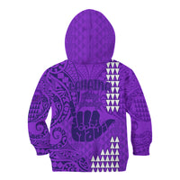 Strong Maui Kid Hoodie Good Living Hawaii with Shaka Sign Kakau Tribal Purple - Wonder Print Shop