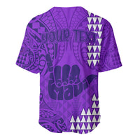 Personalised Strong Maui Baseball Jersey Good Living Hawaii with Shaka Sign Kakau Tribal Purple LT9 - Wonder Print Shop