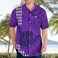 Personalised Strong Maui Hawaiian Shirt Good Living Hawaii with Shaka Sign Kakau Tribal Purple - Wonder Print Shop