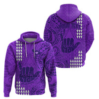 Personalised Strong Maui Hoodie Good Living Hawaii with Shaka Sign Kakau Tribal Purple - Wonder Print Shop