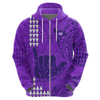 Personalised Strong Maui Hoodie Good Living Hawaii with Shaka Sign Kakau Tribal Purple - Wonder Print Shop