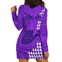 Personalised Strong Maui Hoodie Dress Good Living Hawaii with Shaka Sign Kakau Tribal Purple - Wonder Print Shop