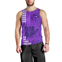personalised-strong-maui-men-tank-top-good-living-hawaii-with-shaka-sign-kakau-tribal-purple