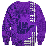 Personalised Strong Maui Sweatshirt Good Living Hawaii with Shaka Sign Kakau Tribal Purple - Wonder Print Shop