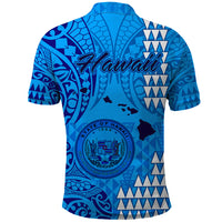 Maui Island Polo Shirt Kakau Tribal Mixed Polynesian Pattern Blue - Wonder Print Shop