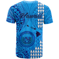 Maui Island T Shirt Kakau Tribal Mixed Polynesian Pattern Blue - Wonder Print Shop