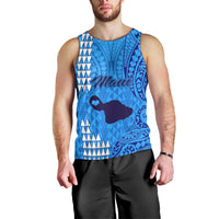 personalised-maui-island-men-tank-top-kakau-tribal-mixed-polynesian-pattern-blue