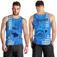 personalised-maui-island-men-tank-top-kakau-tribal-mixed-polynesian-pattern-blue