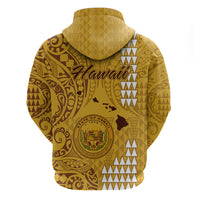 Maui Island Hoodie Kakau Tribal Mixed Polynesian Pattern Gold - Wonder Print Shop