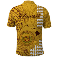 Maui Island Polo Shirt Kakau Tribal Mixed Polynesian Pattern Gold - Wonder Print Shop