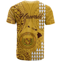 Maui Island T Shirt Kakau Tribal Mixed Polynesian Pattern Gold - Wonder Print Shop