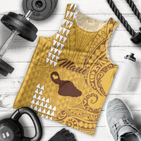 personalised-maui-island-men-tank-top-kakau-tribal-mixed-polynesian-pattern-gold