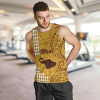 personalised-maui-island-men-tank-top-kakau-tribal-mixed-polynesian-pattern-gold