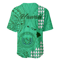 Maui Island Baseball Jersey Kakau Tribal Mixed Polynesian Pattern Green LT9 - Wonder Print Shop