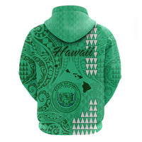 Maui Island Hoodie Kakau Tribal Mixed Polynesian Pattern Green - Wonder Print Shop