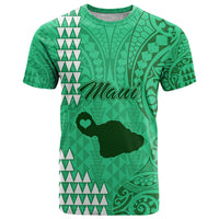 Maui Island T Shirt Kakau Tribal Mixed Polynesian Pattern Green - Wonder Print Shop