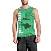 personalised-maui-island-men-tank-top-kakau-tribal-mixed-polynesian-pattern-green