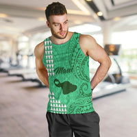 personalised-maui-island-men-tank-top-kakau-tribal-mixed-polynesian-pattern-green